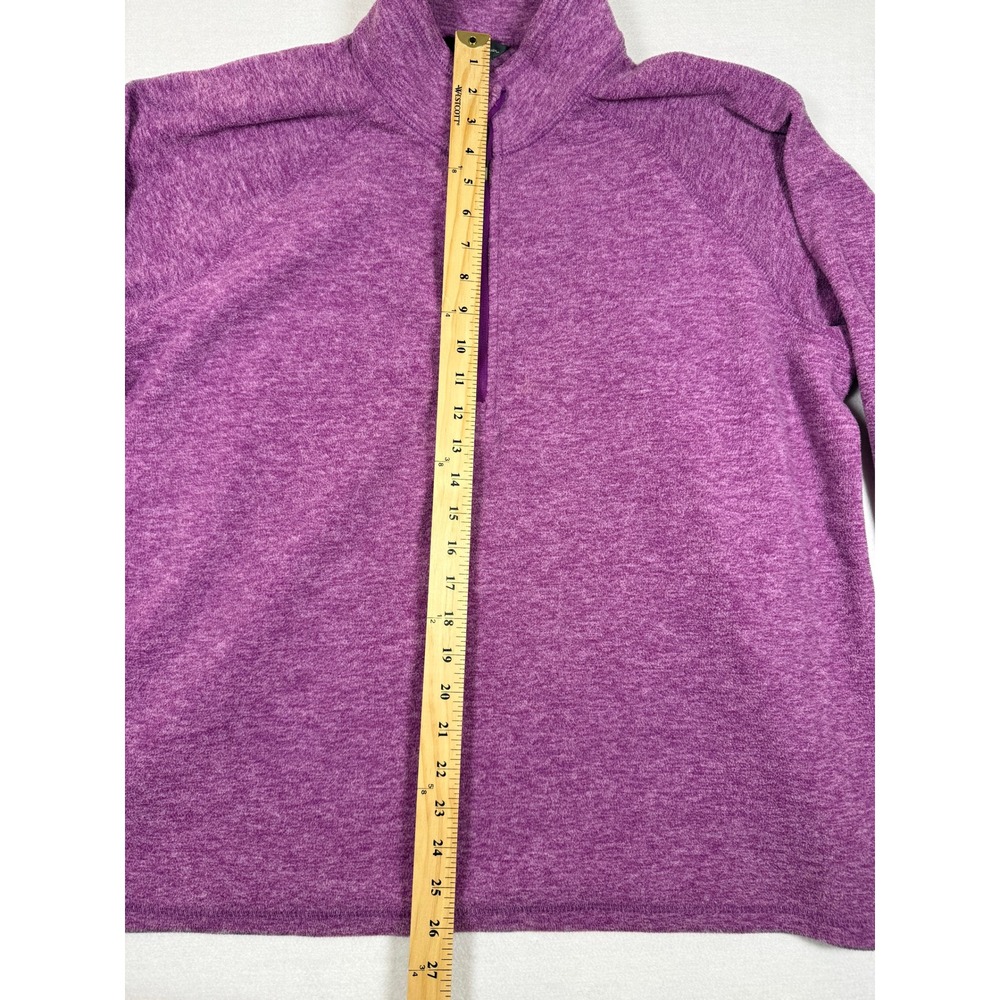 Eddie Bauer Womens 2XL Purple Heathered Quarter Zip Fleece Pullover Sweater - Picture 4 of 8